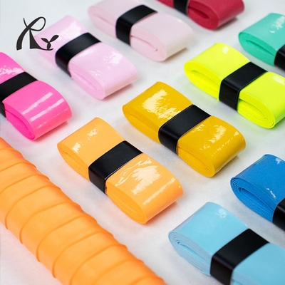 Custom Anti-Slip Super Tacky Grip Leather Badminton & Pickleball Racket Grips Durable Embossed PU Leather Wrap Tape