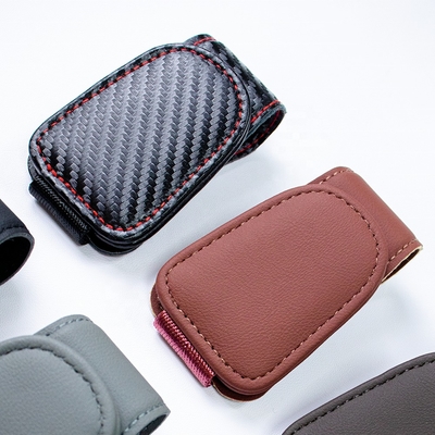 Custom Magnetic Car Sunglasses Clip PU Leather Eyeglasses Holder with Sunshade Durable Leather Products