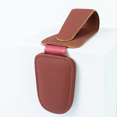 Custom Magnetic Car Sunglasses Clip PU Leather Eyeglasses Holder with Sunshade Durable Leather Products