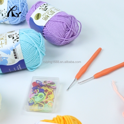 Soft 100% Milk Cotton Yarn Crochet 5 Ply Hand Woven Thread Cotton Tube Yarnfor Sweater Gloves Scarves