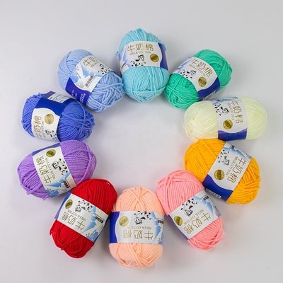 Soft 100% Milk Cotton Yarn Crochet 5 Ply Hand Woven Thread Cotton Tube Yarnfor Sweater Gloves Scarves