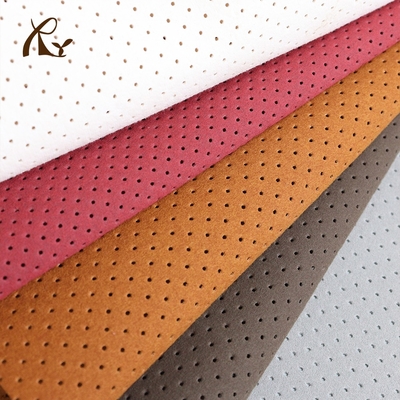 Custom Perforated Suede  Microfiber Fabric for Steering Wheel Car Seats Cover Sofa Punched Suede Fabric Synthetic Leather