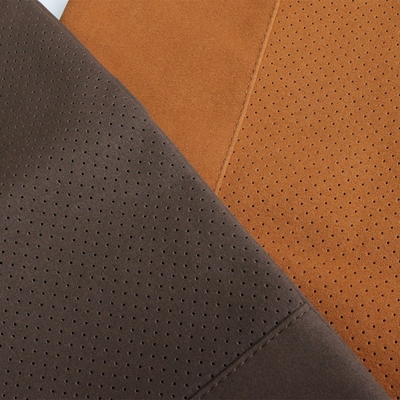 Custom Perforated Suede  Microfiber Fabric for Steering Wheel Car Seats Cover Sofa Punched Suede Fabric Synthetic Leather