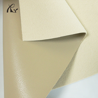 Litchi Grain Leather 1.4mm PU Waterproof Imitation Cotton Velvet Base Fabric for Shoes Chair Car Bag Garment Microfiber Leather