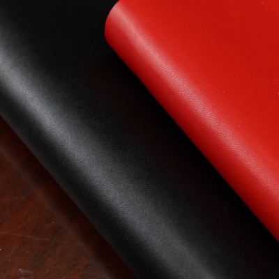 Wholesale Eco-friendly 0.6mm Microfiber Leather Embossed PU Resistant Hydrolysis for Furniture Shoes Bags Sofas Cow Grain