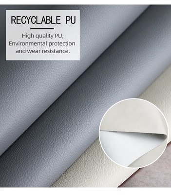 High Quality 0.8mm Eco-friendly Litchi Grain PU Leather Embossed Waterproof Hydrolysis Resistant for Shoes Cars Sofas Solvent